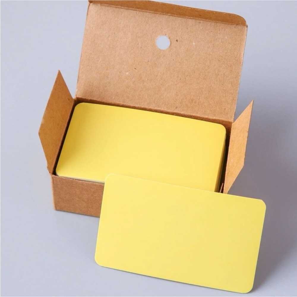 100pcs Yellow Blank Cards